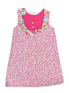 Mulberry St. Pink Floral Ruffle Yoke Boutique Dress
